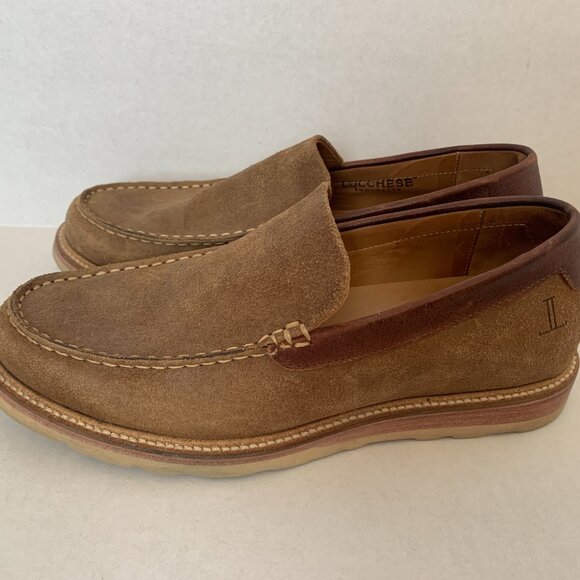 Lucchese Leather Moccasins Loafers After Ride Slip-On Shoes Mens Sz 8.5 Vibram - Picture 3 of 10